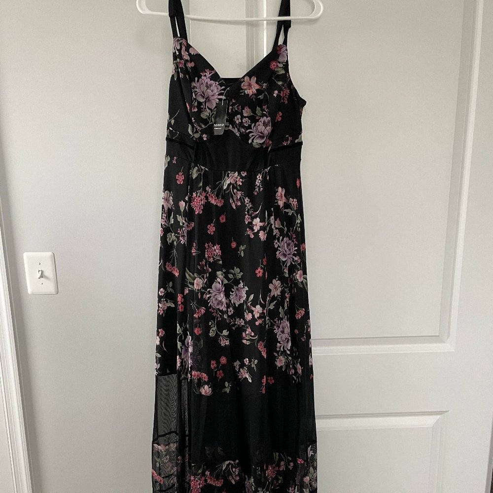 Floral Mesh Maxi Dress - Torrid sz 0
